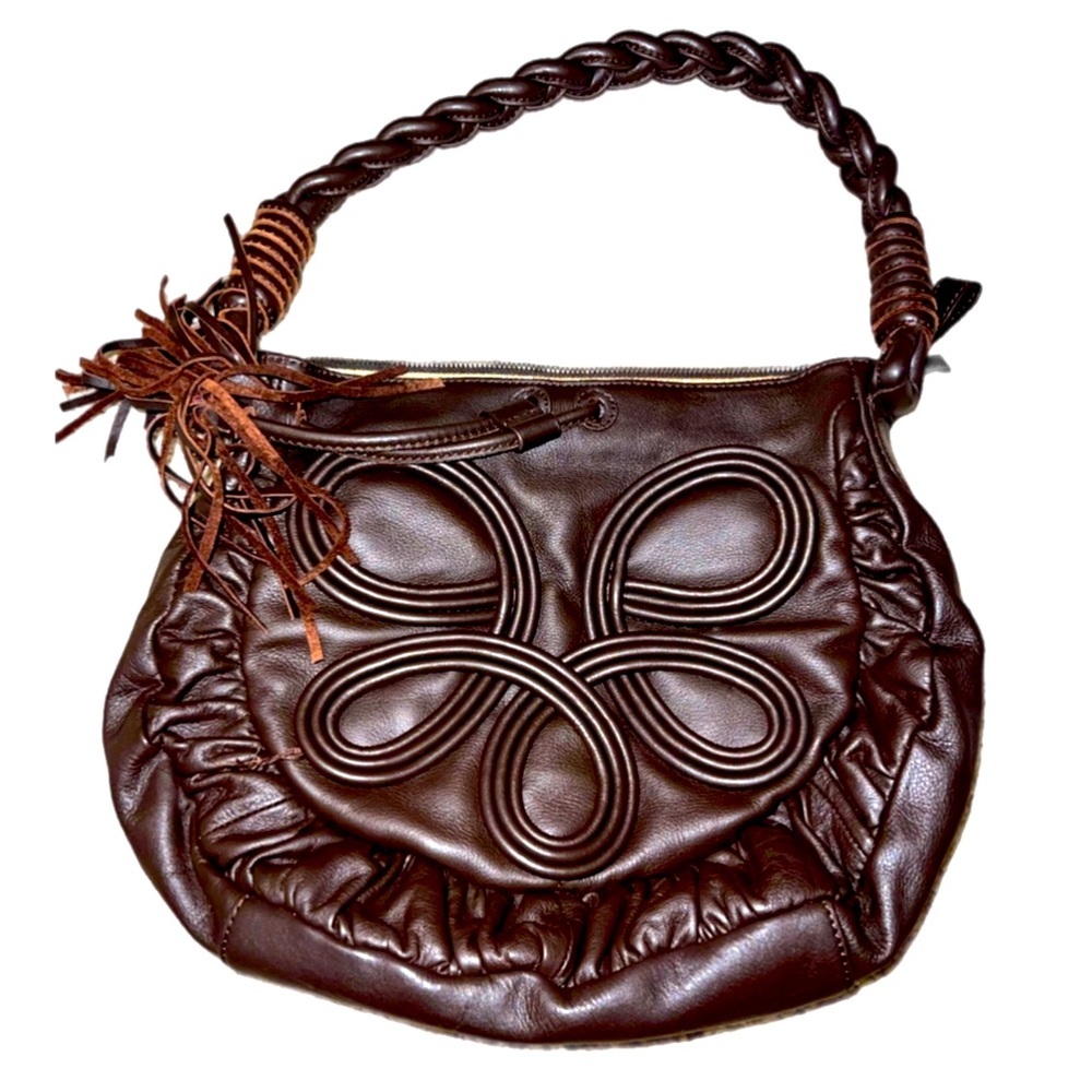 Frosting by Mary Norton Black Leather Shoulder Bag